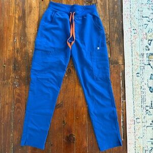 Figs Winning Blue Pants with Orange Drawstring